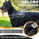 Neck Padded Service Dog Vest Harness and Leash Set, No Pull Adjustable Service Pet Harness with 8 Dog Patches, Reflective in Training Easy Control Pet Vest with 5ft Dog Leash for Medium & Large Dogs (Black)