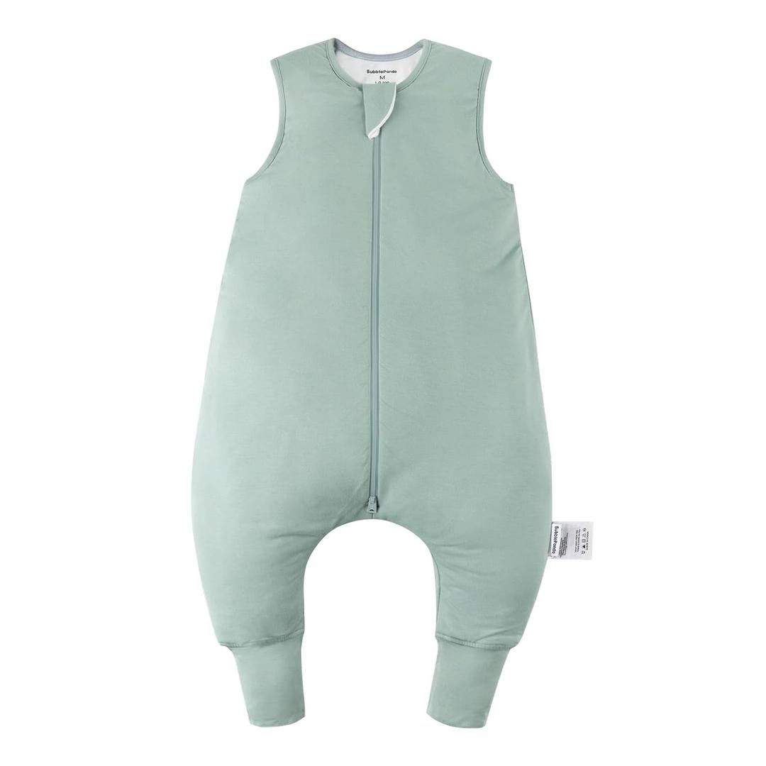 BubblePanda Rayon Made from Bamboo Toddler Sleep Sack with Feet 6-12 Months 1.0 Tog Ultra Soft Toddler Sleeping Sack Baby Sleep Bag Walker Quilted Wearable Blanket with Legs 2-Way Zipper Lightweight (Sage)