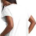 Hanes Womens Originals Twisted Neck T-Shirt, Short-Sleeve Cotton Tee, Boxy Fit (White, XS)