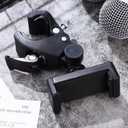 DOITOOL Mic Stand Phone Holder Clip with 180 Adjustable Rotating Head Secure Clamp for Smartphones Compatible with Microphone Stands Ideal for Music Recording and Streaming