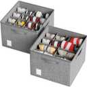 DIMJ Shoe Organizer for Closet - Adjustable Shoe Storage Organizer W/Clear Cover, Linen-like Shoe Storage Box Bins Cube, Foldable Shoes Holder w/Reinforced Handles Beige 2 Pack Fit up to 32 Pairs