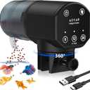 Automatic Fish Feeder for Aquarium: Rechargeable Fish Feeder Dispenser,Moisture-Proof & 200ML Large Capacity Betta Turtle Vacation Feeder,Auto Fish Food Dispenser Timer for Weekends/Business