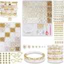 Usyios Pearl Bracelet Making Kit, 3300PCS White Pearl Beads for Jewelry Making, DIY Jewelry Supplies Set with Gold Charms for Bracelets Necklaces Earrings and Crafts, DIY Craft Gift