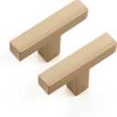 Ravinte Cabinet Handles Solid Slim Champagne Bronze 20 Pack Single Hole Square Bar Drawer Handles Kitchen Cabinet Pulls Drawer Kitchen Cabinet Hardware