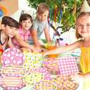 Lemon Party Decorations,60Pcs Lemon Birthday Party Plates and Napkins Pink and Yellow Lemon Table Decorations for Summer Party,Fruit Theme Birthday Party Supplies