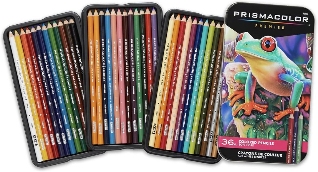 Prismacolor Premier Colored Pencils, Soft Core, Perfect for Sketching, Drawing, Art, Coloring, Assorted, 36 Count (36 Count (Pack of 1))