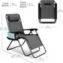 Nestl Zero Gravity Chairs, Portable Patio Lounge Chair Outdoor with Pillows & Cup Holder Trays, Adjustable Steel Mesh Reclining Camping Chair, Folding Patio Lawn Chair for Deck, Beach, Yard - Grey