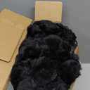 Cozy Bliss Faux Fur Throw Blanket for Couch, Cozy Warm Plush Striped Blanket for Sofa Bedroom Living Room, 50 * 60 Inches Black