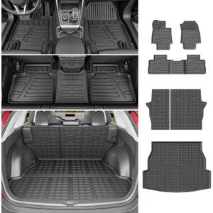 powoq Floor Mat Compatible with 2019-2025 Toyota RAV4 Cargo Mat Trunk Mat Replacement for 2019-2025 Toyota RAV4 Accessories (Floor+Trunk+Backrest Mat)