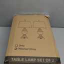 Table Lamps Set of 2, Modern Farmhouse Nightstand Lamp with USB Ports, 3-Way Dimmable Touch Control Washed White Bedside Lamps with Off-White Linen Shade for Bedroom Living Room, Bulbs Included