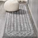 JONATHAN Y Ziri Moroccan Geometric Gray/Cream Runner Rug, 2x8, Bohemian, Scandinavian, Easy-Cleaning for Living Room, Bedroom, Kitchen, Pet Friendly, Non-Shedding (MOH210B-28)