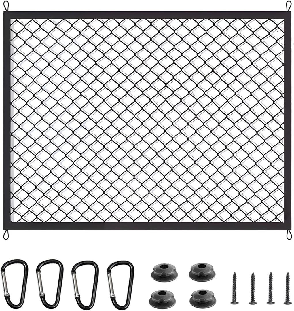 BAILALIBO Cargo Net Stretchable, Adjustable Elastic Trunk Mesh Nets with Metal Hook Universal for SUV, Trucks, Car Exterior Accessories for Secure Storage (32x24 inch)