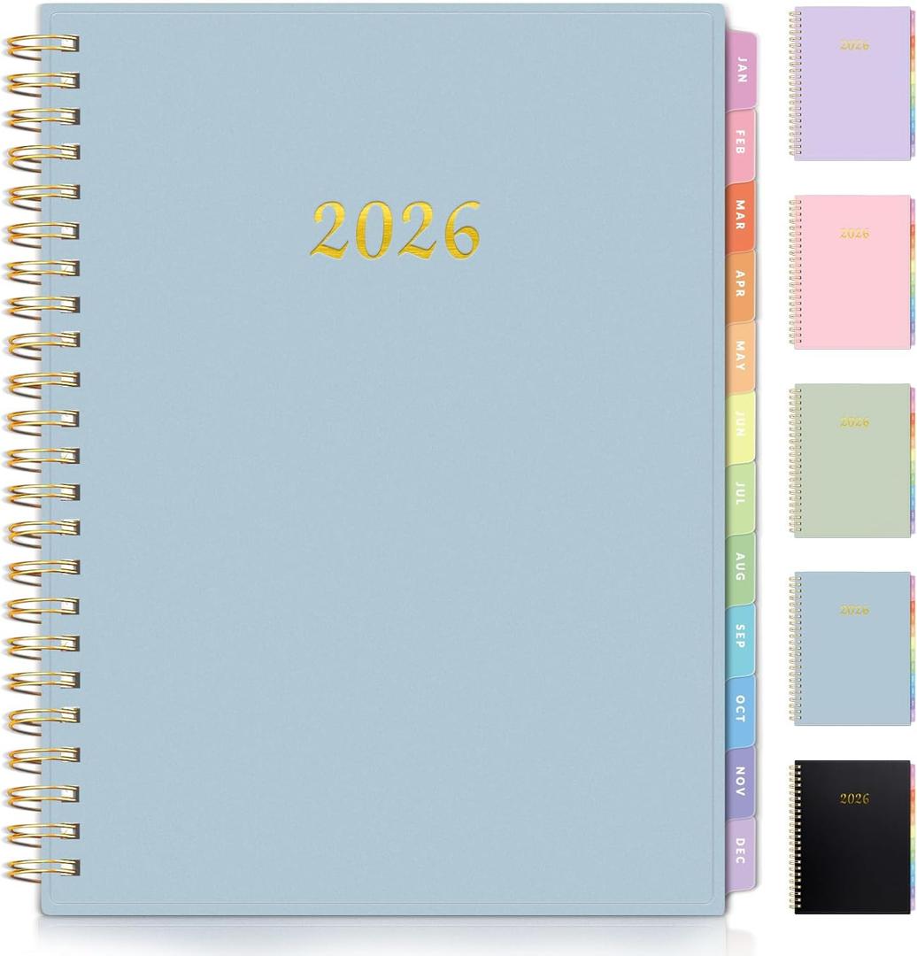 2026 Planner, Annecy Weekly  Monthly Planner 2026, Jan. 2026  Dec. 2026, 6.4" x 8.3" Monthly Agenda Planner with Tabs, Waterproof Flexible Cover, Spiral Binding, Double-sided Pocket, Bookmark, Blue