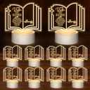 Kosiz 10 Pcs Pastor Appreciation Gifts Bulk LED Light Pastors Gift for Night Men Women Acrylic Clergy Lamp with Base Bible Verse Gifts for Xmas Birthday Anniversary (Classic Pastor)