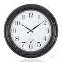 Atomic Outdoor Wall Clock 18 Inch Sealed Outdoor Waterproof Clock with Temperature, Auto-Set Time, Easy to Read - Large Patio, Pool Clock for Outside, Backyard, Garden
