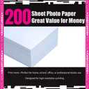 Inkjet Photo Paper 8.5x11 Inches,Glossy 200 Sheets 70 lb/258 gsm Premium Heavyweight Photographic Paper for Inkjet Printer Instant Dry Professional Postcard Picture Use Dye Ink