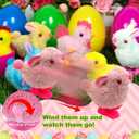 Jumbo 4" Easter Eggs Filled with Wind-up Toys , 8 Pack Colorful Easter Egg Wind Up Jumping Bunnies and Chicks Hunt Filling Treats Easter Basket Stuffers Easter Party Favors for Kids Boys Girls