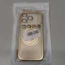 Misscase for iPhone 17 Pro Magnetic Glitter Case Compatible with MagSafe,Full Protection Slim Shockproof Anti-Scratch Case with Camera Lens Protector Plating Bling Dust-Proof Net Gold