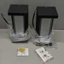 Juyace 18w Outdoor Porch Lights Exterior Lighting Fixtures Wall Mount Rectangular Modern Patio Sconces 1800Lm 6000k Aluminum Black IP65 for Garage House Front Door Entryway (2 Pack)