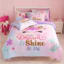Joiedomi Kid Full Comforter Set 7 Piece Unicorn Bedding Set for Boys Girls Super Soft Microfiber Bed in a Bag with Comforter Sheets Pillowcase & Sham (Pink Purple Unicorn)
