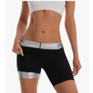 Women's Sauna Shorts High Waist Corset Sweat Enhancing Thermo Shorts for Weight Loss Workout Gym Fitness Shapewear XL Black