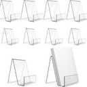 Dicunoy 10PCS Acrylic Book Stands, Clear Display Easel, Art Display Holder for Picture Album, Brochure, Paperbacks on Tabletop, Shelves, Classroom, Library, Store