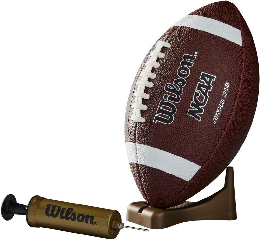 Wilson NCAA Supreme Composite Leather Football w/Pump & Tee - Junior Size, Brown