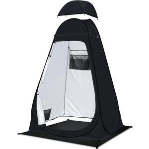 anngrowy Shower Tent Pop-Up Privacy Tent Camping Portable Toilet Tent Outdoor Camp Bathroom Changing Dressing Room Instant Privacy Shelters for Hiking Beach Picnic Fishing Potty, Extra-Tall, UPF 50+,