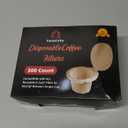 300 Count Fanativita Paper Coffee Filters Disposable with Genius Lid Design, Fit All Reusable K Cups for Keurig (Unbleached)