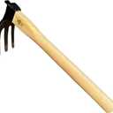 14 inch Japanese Hand Tiller/Rake for Garden, 3-tines Cultivator, Without Welding, Oak Handle, for Digging, Soil Preparation, Chopping Through Roots and Hard Soil and Other Gardening tasks