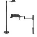 VONLUCE Dimmable LED Floor Lamp, 56" Floor Lamp for Living Room with Adjustable Height Swing Arms 3 Color Temperatures, Industrial Standing Pole Lamp for Bedroom Reading, Black