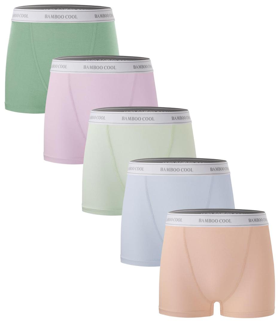 BAMBOO COOL Womens Bamboo Boxer Briefs Underwear Soft Stretch Boy Shorts Panties for Women, Pack of 3, Size Small
