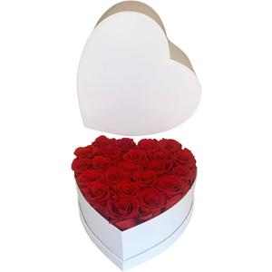 PRESERVED ROSES | GIFT Flowers | 100% REAL ROSES That Lasts for Years | Gift for her | Flowers for ALL OCCASIONS ready to GIFT, Birthday Gift, Valentine's Day Gift (16 Roses (LARGE HEART White Box))