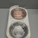 Elevated Cat Bowl, Raised Cat Food and Water Bowl Set for Indoor Cats, Splash Proof with 2 Stainless Steel Pet Food Bowls for Cats and Puppies, Whisker Fatigue and Dishwasher Safe - White