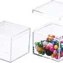 uxcell 2 Pcs Small Acrylic Box with Lid, 2.2" x 2.2" x 1.8" Decorative Storage Box Jewelry Display Case for Store Snacks Candies, Wedding Festival Party Gifts, Clear(Rectangle)