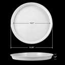 Kichwit 11.75 Inch (10.5 Inch Base) Plant Saucer, 4 Pack Round Plastic Plant Trays for Indoor & Outdoor, White