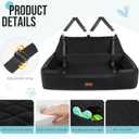 HEGGCOOE Large Dog Car Seat Under 100 lbs, Washable Dog Car Bed for 2 Medium Dogs, Detachable Pet Booster Seat with Storage Pocket and Seat Belt for Back Seat Dog Travel Bed
