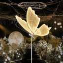 Wedding Butterfly LED Floor Lamp: Hanging Butterfly White Color Ceiling Light - Romantic Wedding Decoration Lights Fixture - Adjustable Height Creative Props (1, 60 CM/23.6 in (Warm Light))