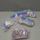 2 Sets Kids Snorkeling Gear for Ages 3-14, Anti-Fog 180 Clear View Dry Top Snorkel Set, Swimming Mask with Nose Cover & Tempered Glass Goggles for Youth Boys Girls Junior (Small-Medium, Blue+Pink)