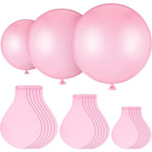 18 Pack 18/24 / 36 Inch Balloons Large Latex Giant Round Big Macaron Balloons for Wedding Birthday Party Baby Shower Decorations(Pink)