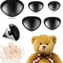 Chengu 100 Pcs Plastic Animal Safety Noses for Crochet Toy Noses with Washers 15 mm, 18 mm, 22, 24, 30, for Craft Doll Puppet Plush Bear Accessories(Black)
