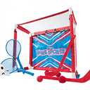 Franklin Sports Kids Knee Sport Combo Game Set - Knee Hockey, Shootout, Knee Volleyball, Knee Badminton, Soccer & Target Toss - 6-in-1 Goal Combo Set