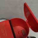 Single Serve Coffee Maker for K-Cup and Ground Coffee, Fast Brew, 6-12 oz Brew Sizes One Cup Coffee Machine Fits 5.5" Mugs, One-Button Small Coffee Maker with Descaling Reminder, Red (9.45 Inches)