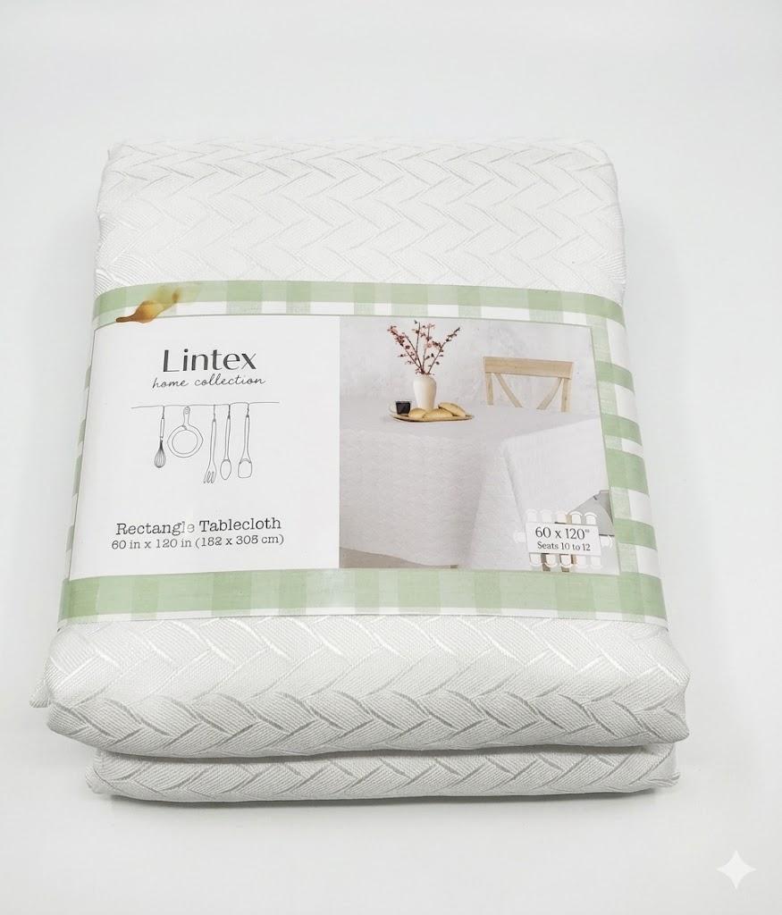 Lintex Rectangle Tablecloth 60 x 120 in (152 x 305 cm), White
