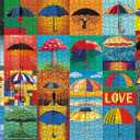 Colorful Umbrella Puzzles 1000 Piece for Adults, Art Jigsaw Puzzles Painting Puzzle 1000 Piece for Adults, Collage Funny Rainbow Puzzles As Home Decor