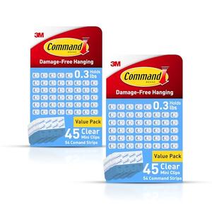 Command Indoor Mini Light Clips, Damage Free Hanging Christmas Lights, Mini Wall Clips for Hanging Indoor Christmas Decorations, Lights and Cables, 90 Count