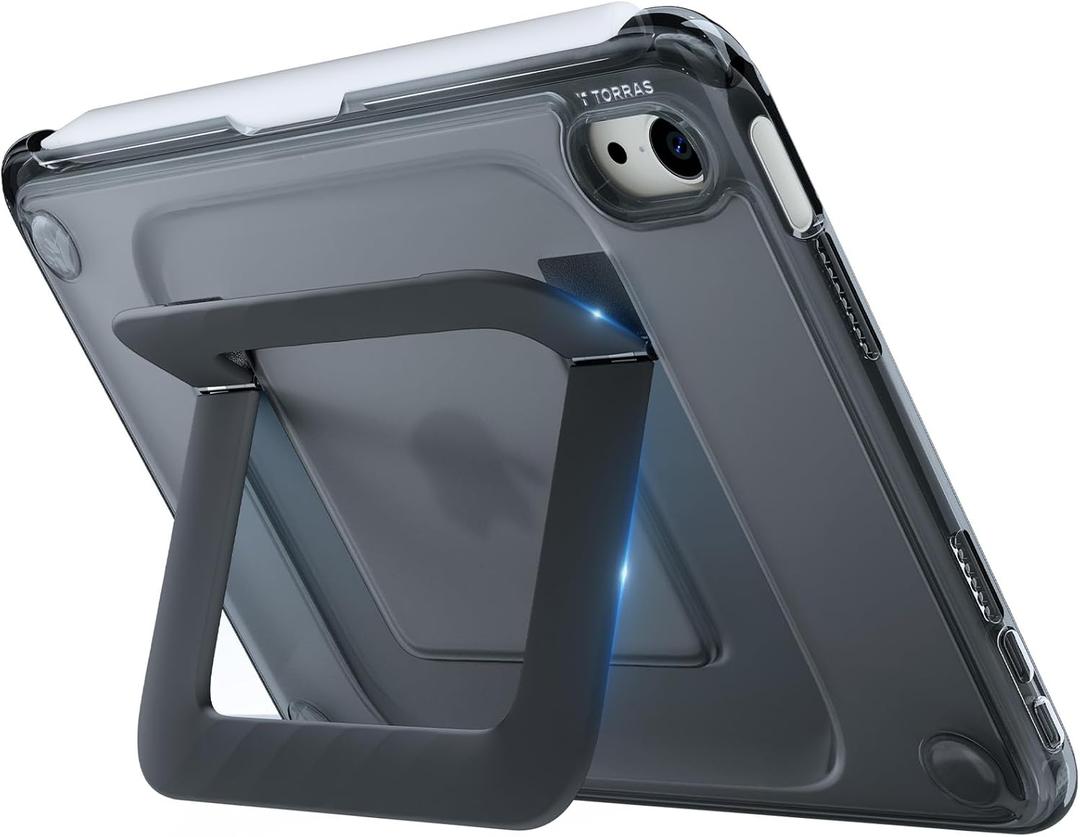TORRAS Ostand K3 Neo for iPad mini 7 A17 Pro Case, iPad mini 6 case, Viewing Angles Adjustable, Ultra Stable Stand, Shockproof Protective Slim Kickstand Case with Pencil Holder, Obsidian Black