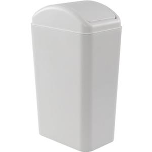 Cand 14 L Small Plastic Garbage Can, Slim Swing Lid Trash Bins, Light Grey