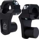 Tusk 2" Pivoting Bar Risers 7/8" Bar Clamp to 7/8" or 1-1/8" Handlebars  Universal Fit, Black