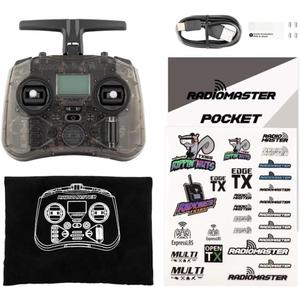 Radiomaster Pocket ELRS Hall Gimbal Transmitter Remote Control Portable Lightweight Built in LED Light Foldable AntennaBlack Mode 2